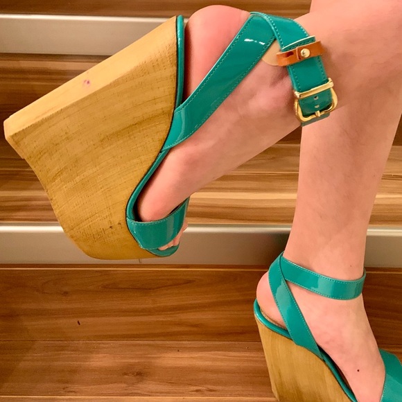 Turquoise, Steve Madden wedges! - Picture 4 of 6